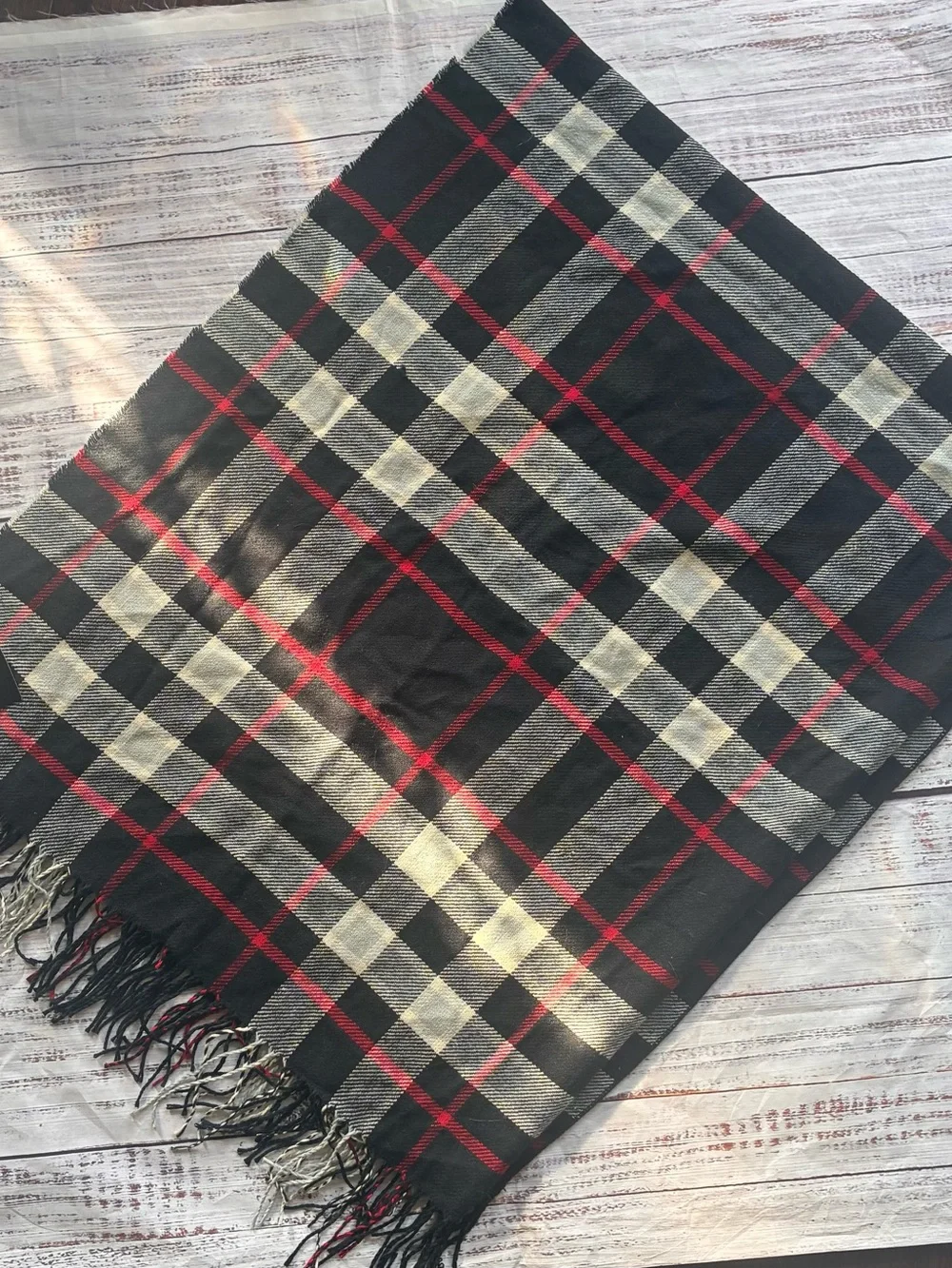 Nicole’s Boutique Women’s Classic Black Tartan Plaid Fringe Scarf